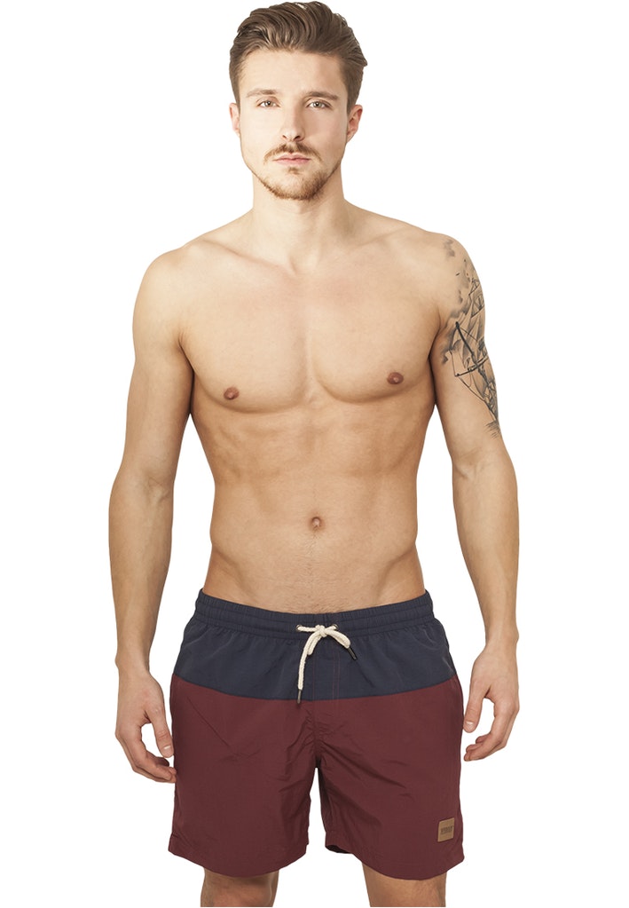 Urban Classics Herren Short Tb1026 Nvy-burgundy - badehose