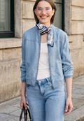 Blouson im Denim-Look mit Rundhals light blue soft wash