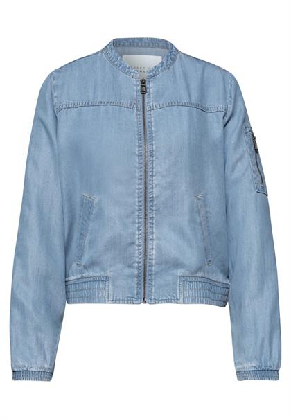 Blouson im Denim-Look mit Rundhals light blue soft wash