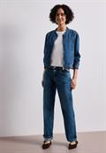 Blouson im Denim-Look mit Zipper medium blue washed