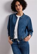 Blouson im Denim-Look mit Zipper medium blue washed