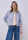 Blouson im Melange-Look mit Zipper country blue mel.