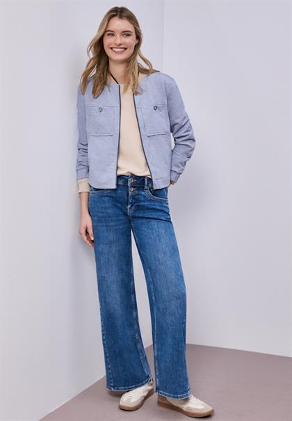 Blouson im Melange-Look mit Zipper country blue mel.