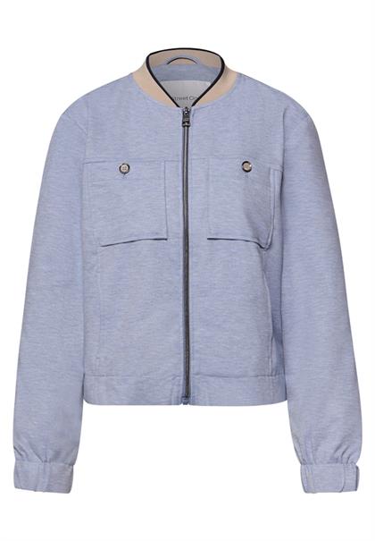Blouson im Melange-Look mit Zipper country blue mel.