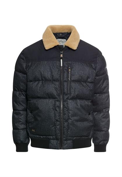 Blouson mit abnehmbarem Kragen dark navy melange