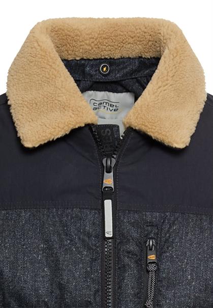 Blouson mit abnehmbarem Kragen dark navy melange