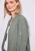 Blouson mit Rundhals und Zipper bound green