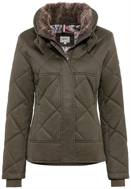 Blouson mit Stehkragen im Vintage Look dark khaki