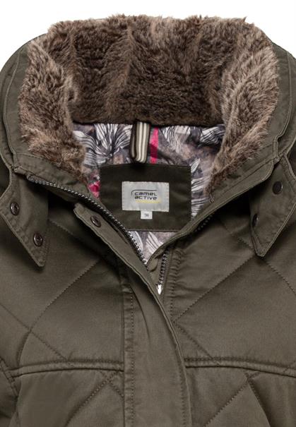 Blouson mit Stehkragen im Vintage Look dark khaki