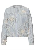 Blouson mit Streifen und Embroidery sky lavender blue