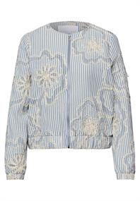 Blouson mit Streifen und Embroidery sky lavender blue