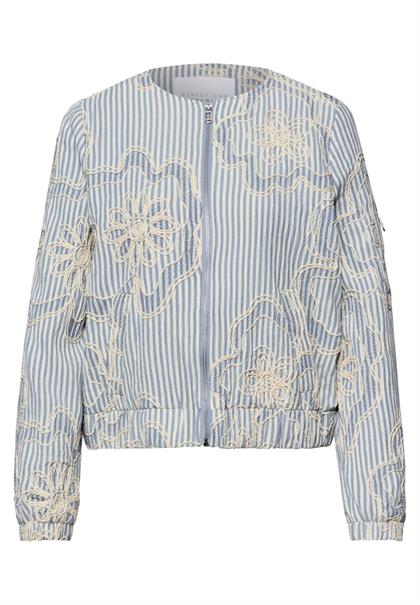 Blouson mit Streifen und Embroidery sky lavender blue