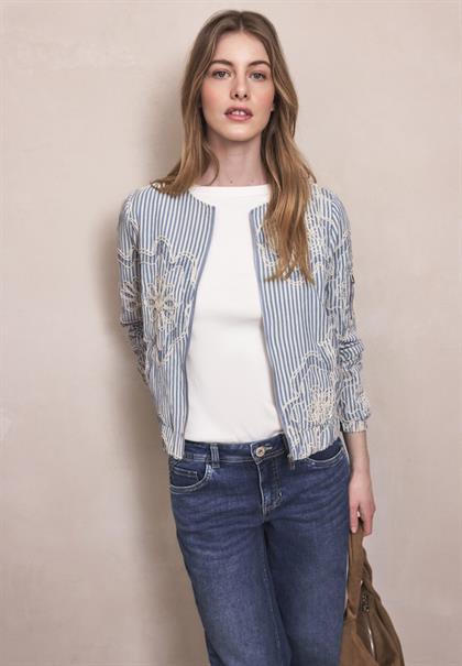 Blouson mit Streifen und Embroidery sky lavender blue