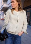 Blouson mit Zipper und Streifen soft beige