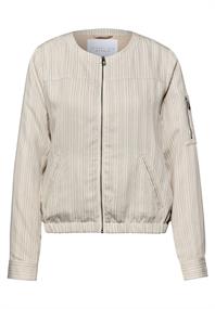 Blouson mit Zipper und Streifen soft beige
