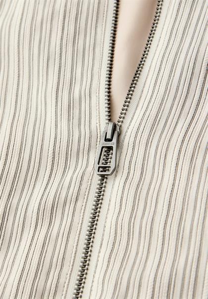 Blouson mit Zipper und Streifen soft beige