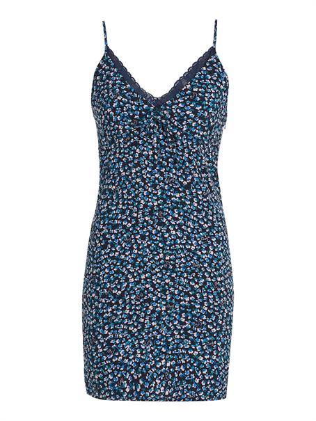 blue ditsy floral print