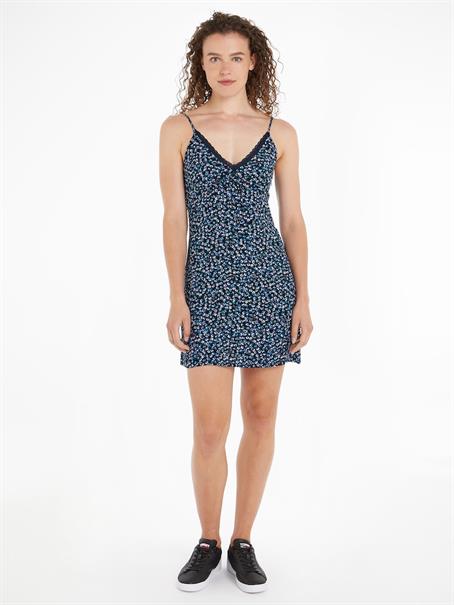 blue ditsy floral print