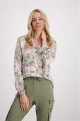 Blumen Bluse sage gemustert