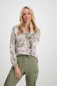 Blumen Bluse sage gemustert