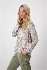 Blumen Bluse sage gemustert