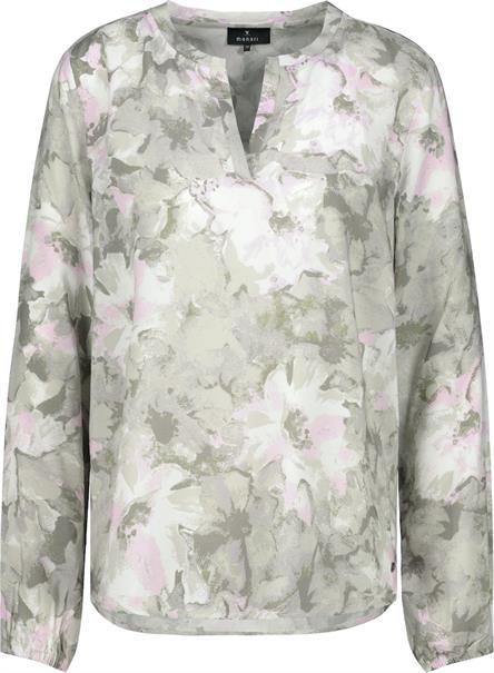 Blumen Bluse sage gemustert