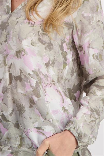 Blumen Bluse sage gemustert