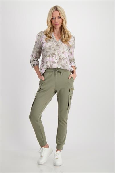 Blumen Bluse sage gemustert