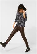 Blumen-Shirt mit Knoten black