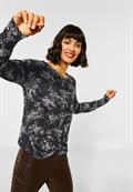 Blumen-Shirt mit Knoten black