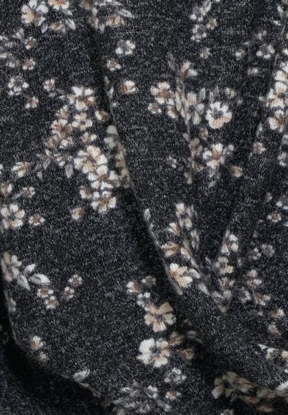 Blumen-Shirt mit Knoten black