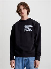 BLURRED ADDRESS LOGO CREW NECK ck black