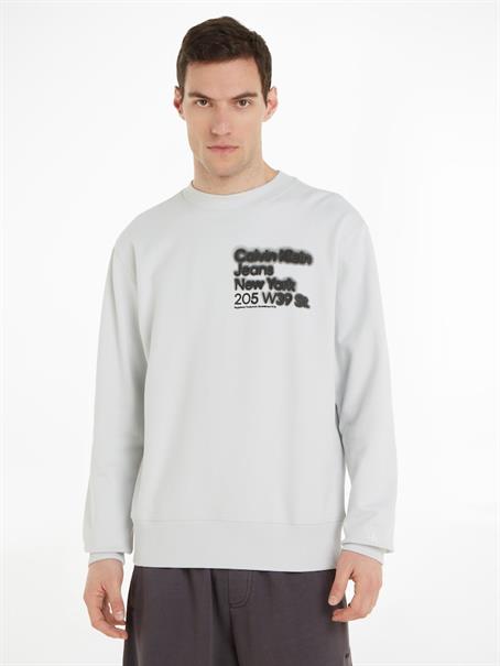 BLURRED ADDRESS LOGO CREW NECK ghost grey