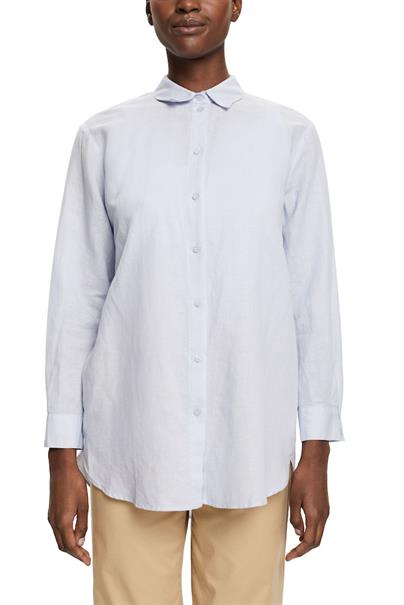 Bluse aus einem Leinenmix light blue