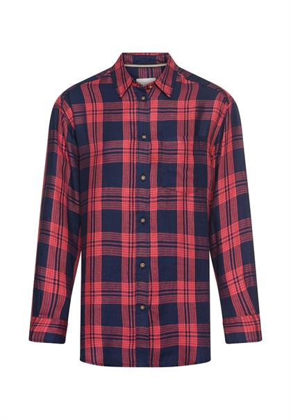 Bluse aus Lyocell- Leinenmix ink blue check