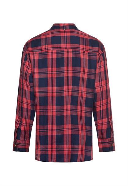 Bluse aus Lyocell- Leinenmix ink blue check