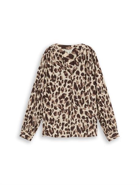 Bluse aus Viskose brown beige leo print