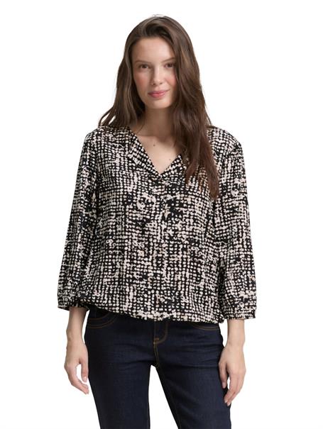 Bluse aus Viskose navy abstract dot design
