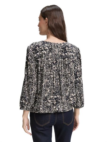 Bluse aus Viskose navy abstract dot design