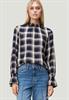 Bluse dark bluebeige
