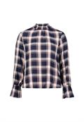 Bluse dark bluebeige