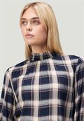 Bluse dark bluebeige