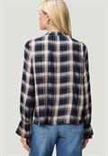Bluse dark bluebeige