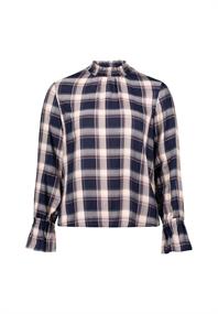 Bluse dark bluebeige