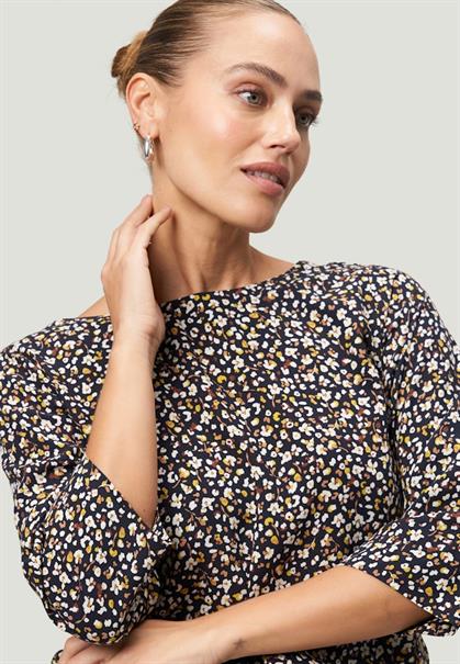 Bluse geblümt mit 3/4 Arm blackcream