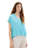 Bluse in Knitteroptik teal radiance