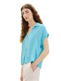 Bluse in Knitteroptik teal radiance