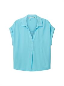 Bluse in Knitteroptik teal radiance