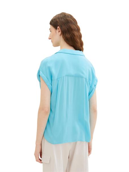 Bluse in Knitteroptik teal radiance