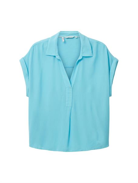 Bluse in Knitteroptik teal radiance